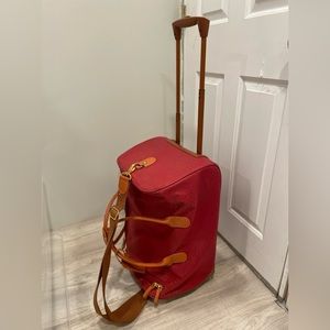 Bric’s Red Leather carry on bag